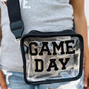 Clear Crossbody Bag with Black Lettering